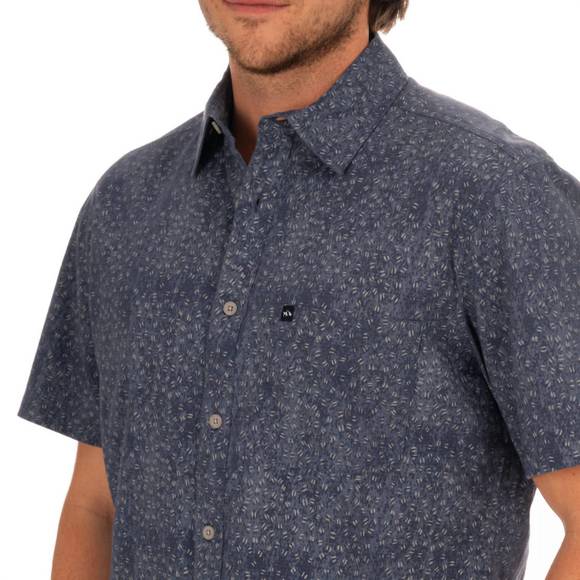 NEW FISH HIPPIE CO rumfront short sleeve shirt in indigo - Picture 2 of 4